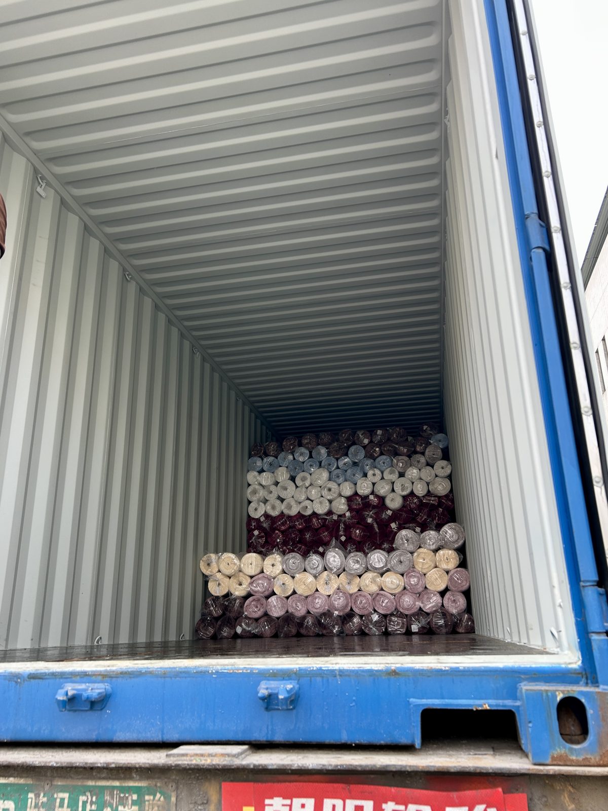 Packed fabrics ready for export shipment