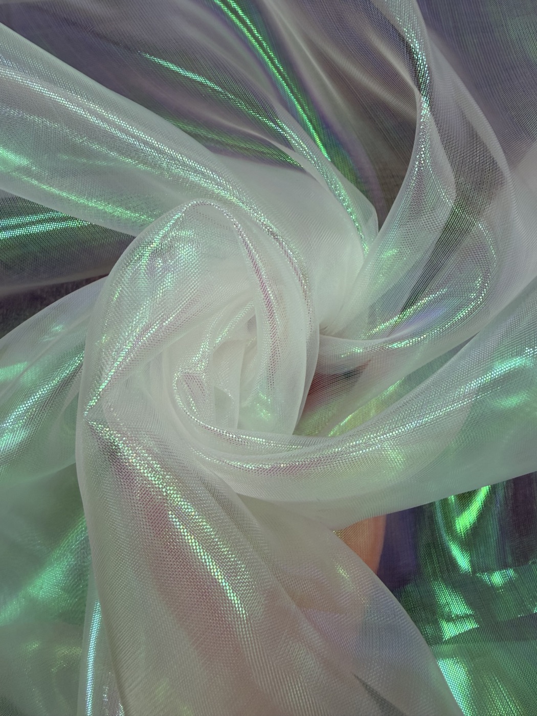 Iridescent Nylon-Polyester Organza fabric view 1