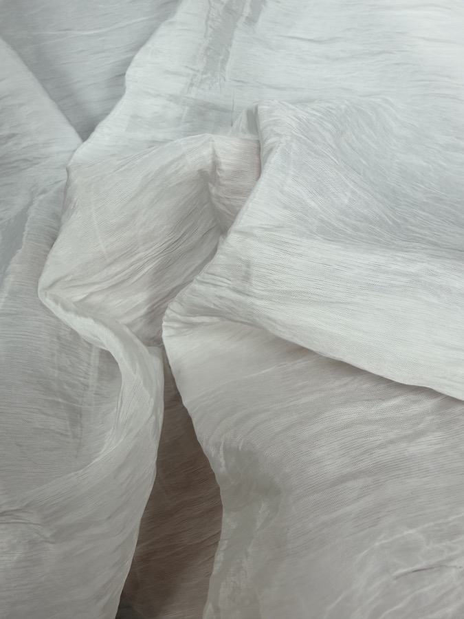 Soft Crinkle Nylon-Polyester Crepe fabric sample