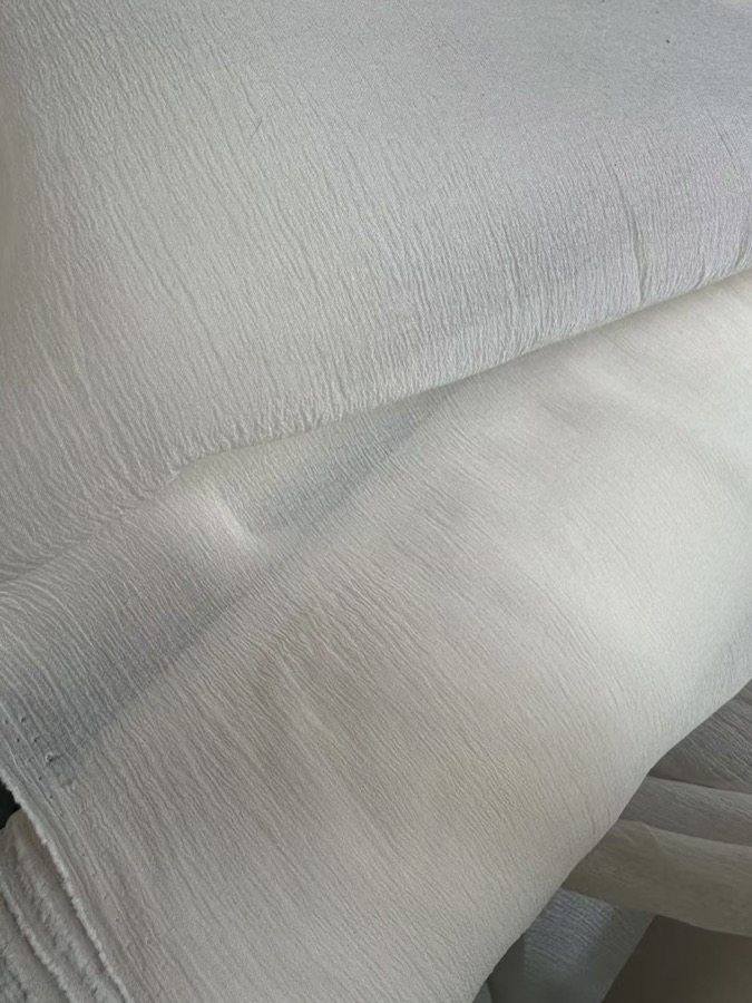 Nylon-Polyester Crinkle Organza fabric sample