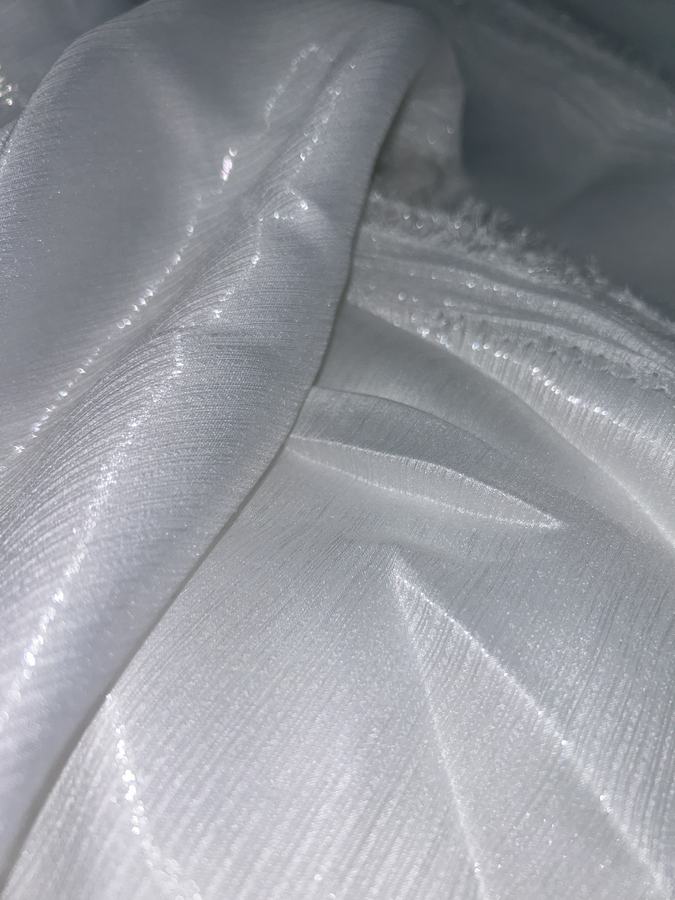 Shimmer-Stripe Organza fabric sample